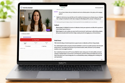 AI mock interview practice with an avatar interviewer